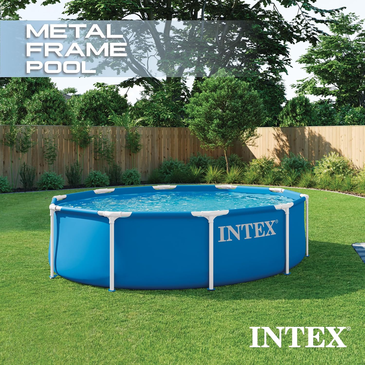 Detalle de Intex 10 ft x 30 in Metal Frame Above Ground Pool Set (28201EP) with 330 GPH Cartridge Filter Pump