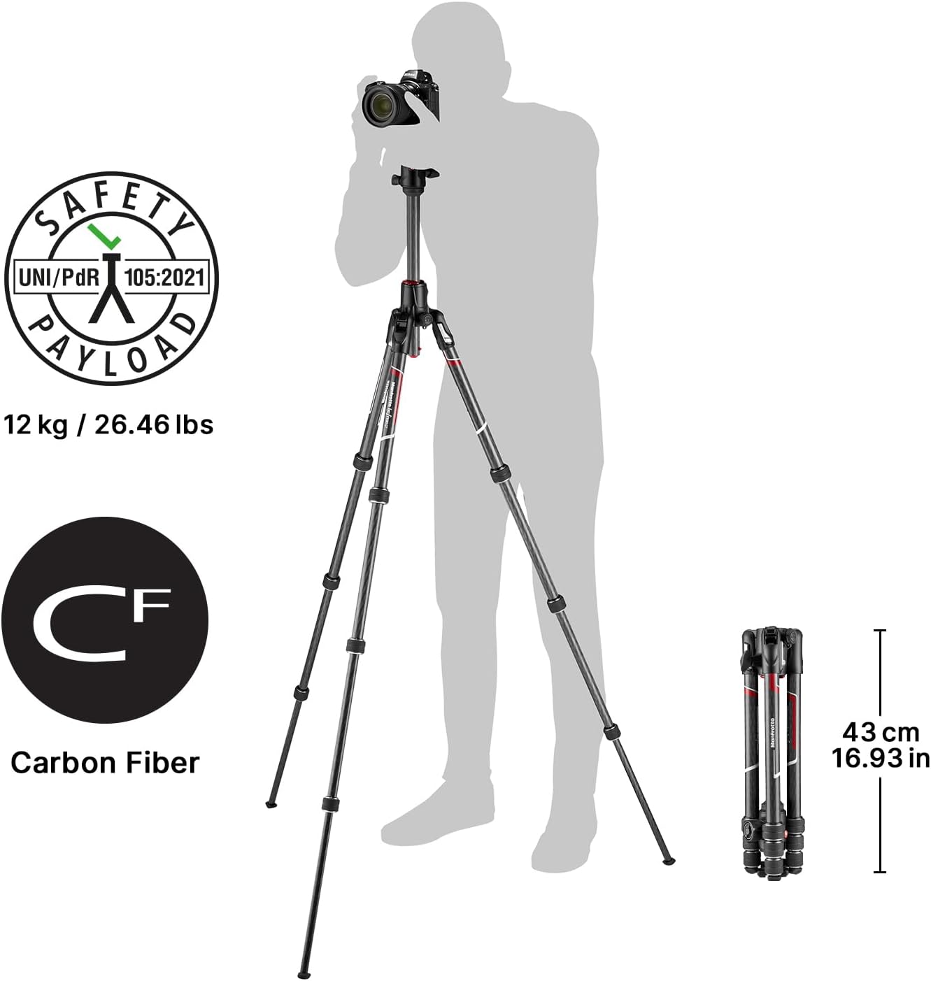 Thumbnail 1 de Manfrotto Befree GT XPRO Carbon Camera Tripod with 496 Centre Ball Head (MKBFRC4GTXP-BH)