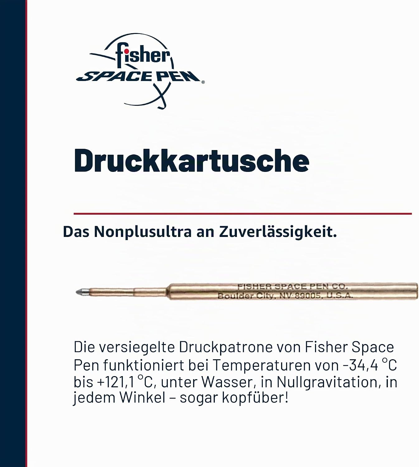 Detalle 2 de Fisher Space Pen Point SPR1F Blau – Gasdruckmine für Extremeinsatz