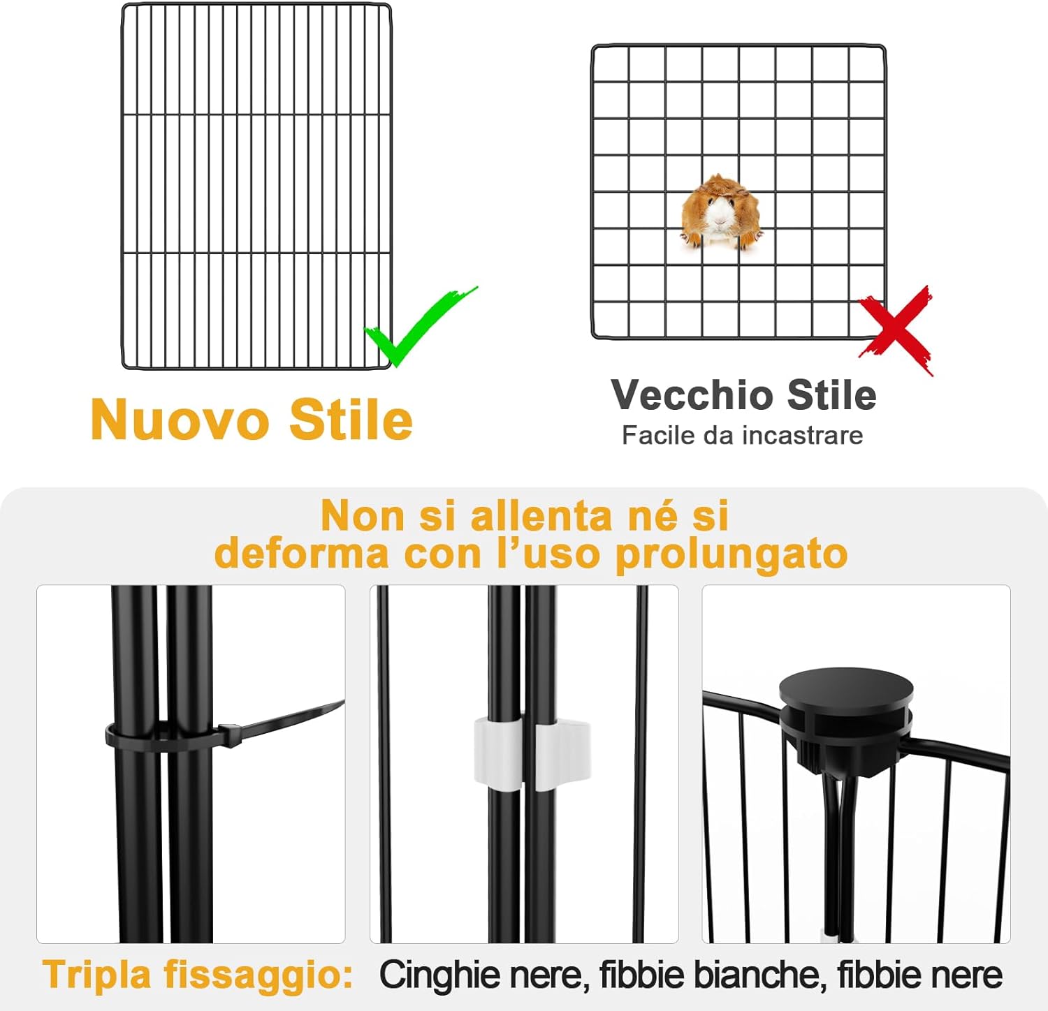 Detalle 2 de Aystkniet gabbia in pannelli C&C per piccoli animali 122 x 60 x 40 cm con copertura e fondo impermeabile
