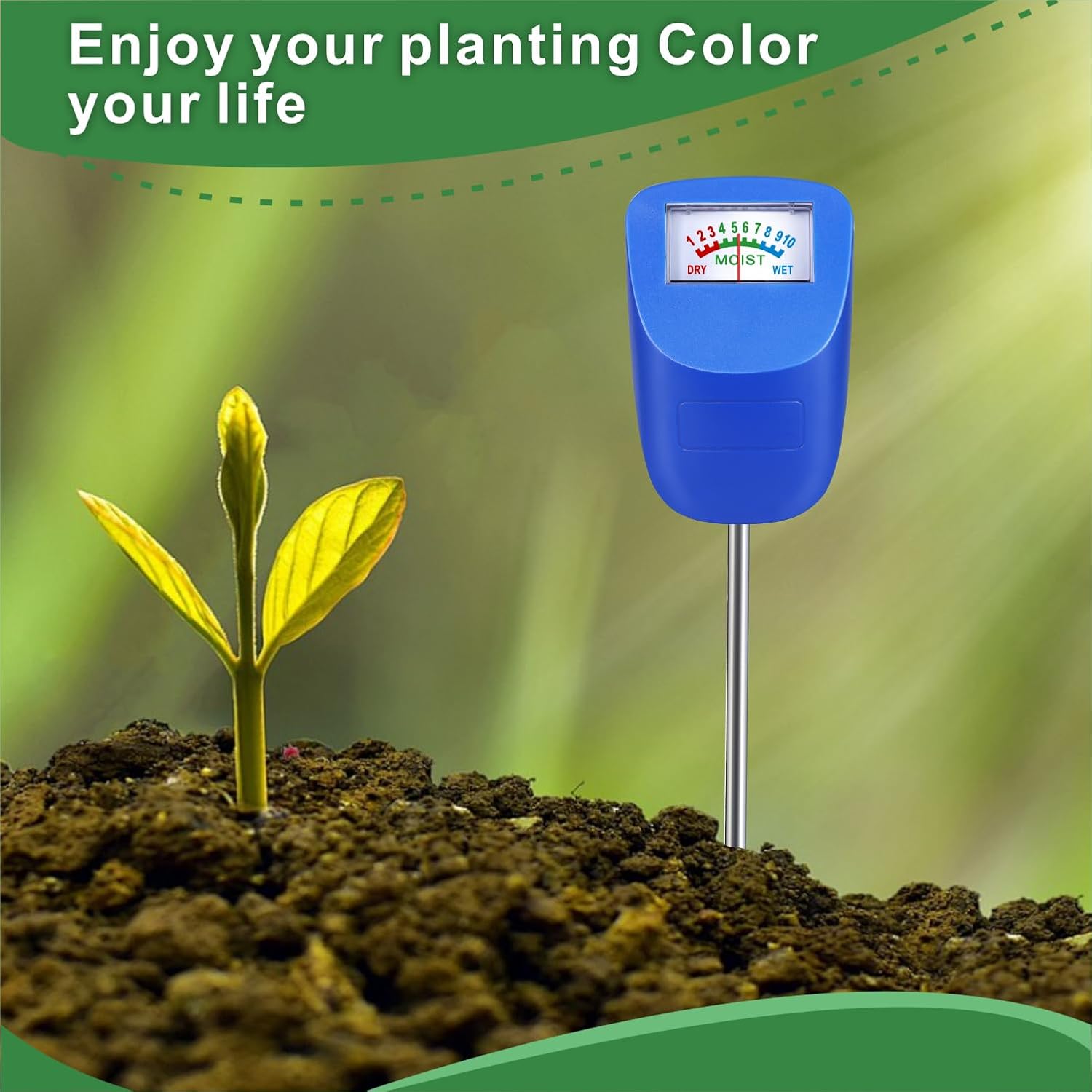 Thumbnail 4 de XLUX Tester per terreno con sensore di umidità del suolo, monitor acqua per piante (confezione da 4, blu)