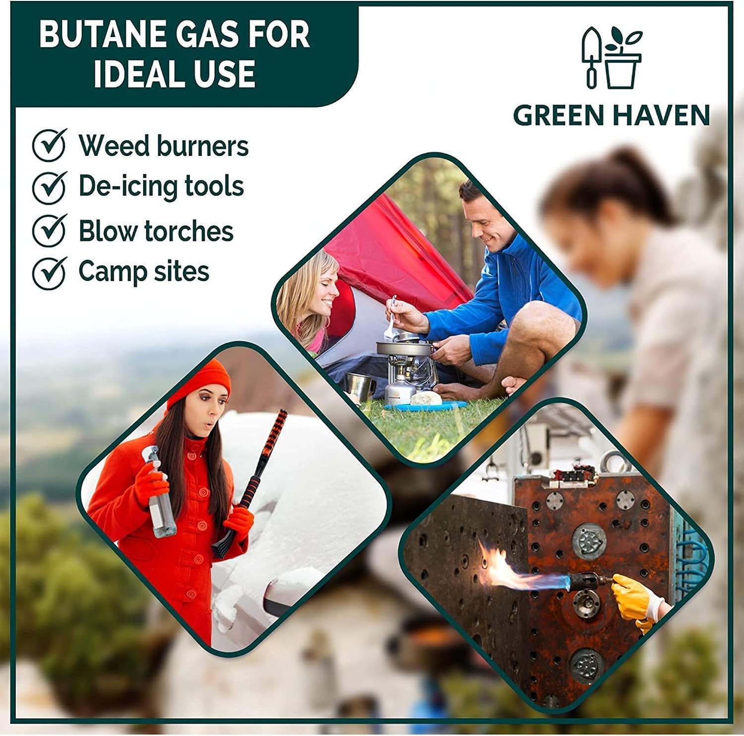 Thumbnail 5 de Green Haven Camping Gas | EN417 Butane Canisters (8 Pack) for Outdoor Cooking