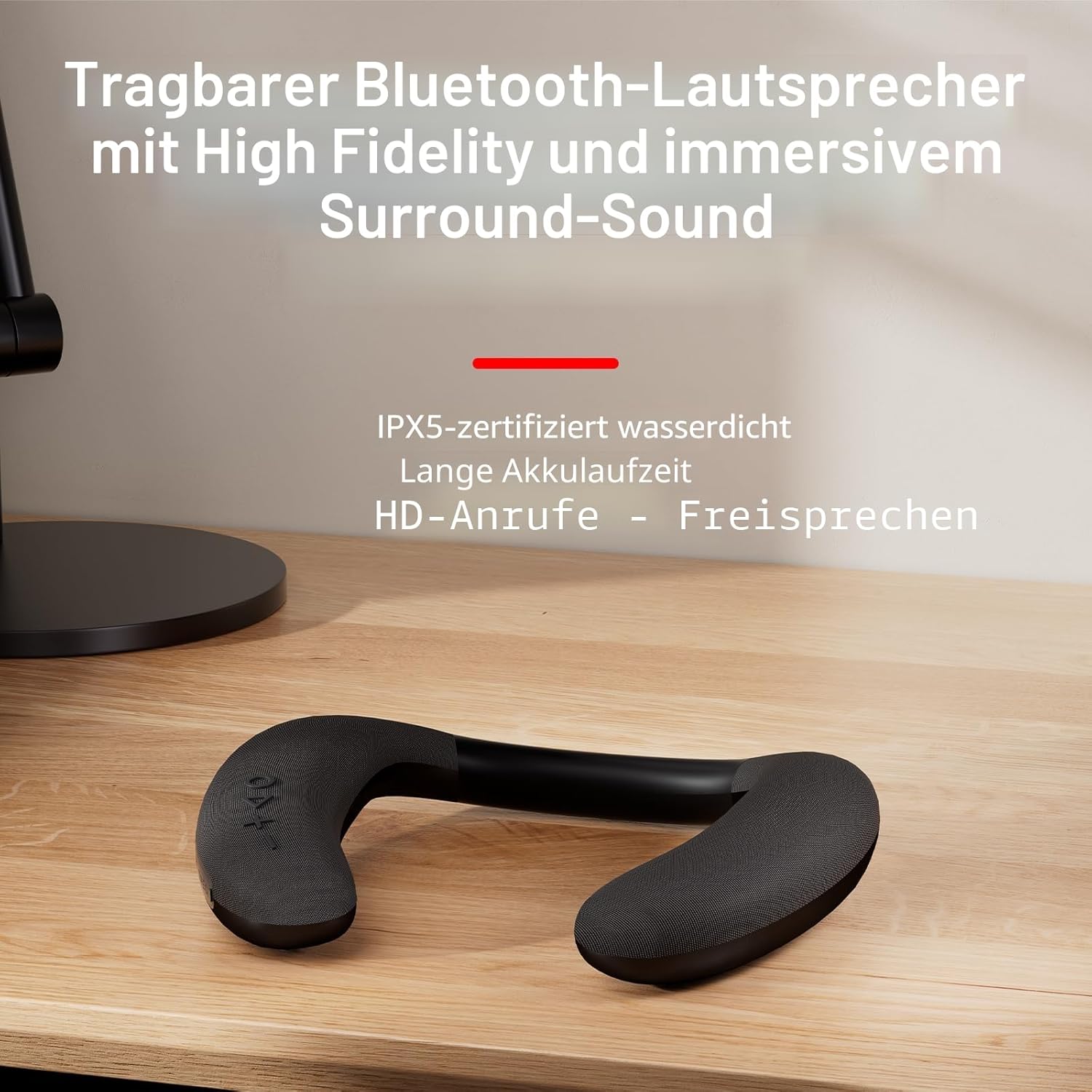 Detalle 2 de Smalody Smaloyd Bluetooth-Nackband-Lautsprecher mit Mikrofon – kabelloser Surround-Ton fürs Outdoor