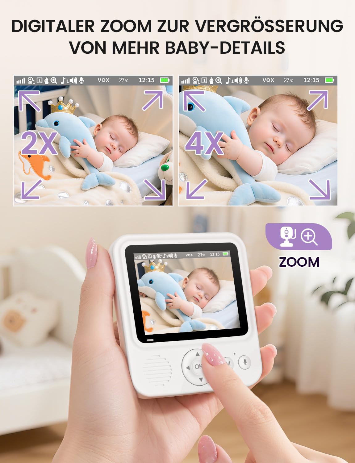 Thumbnail 4 de OBVHNUA Babyphone 2,8-Zoll