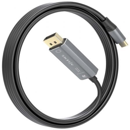 Detalle 1 de Cable Conversor AISENS A109-0880 USB-C/DisplayPort 8K bidireccional, 1.8 m, aluminio negro