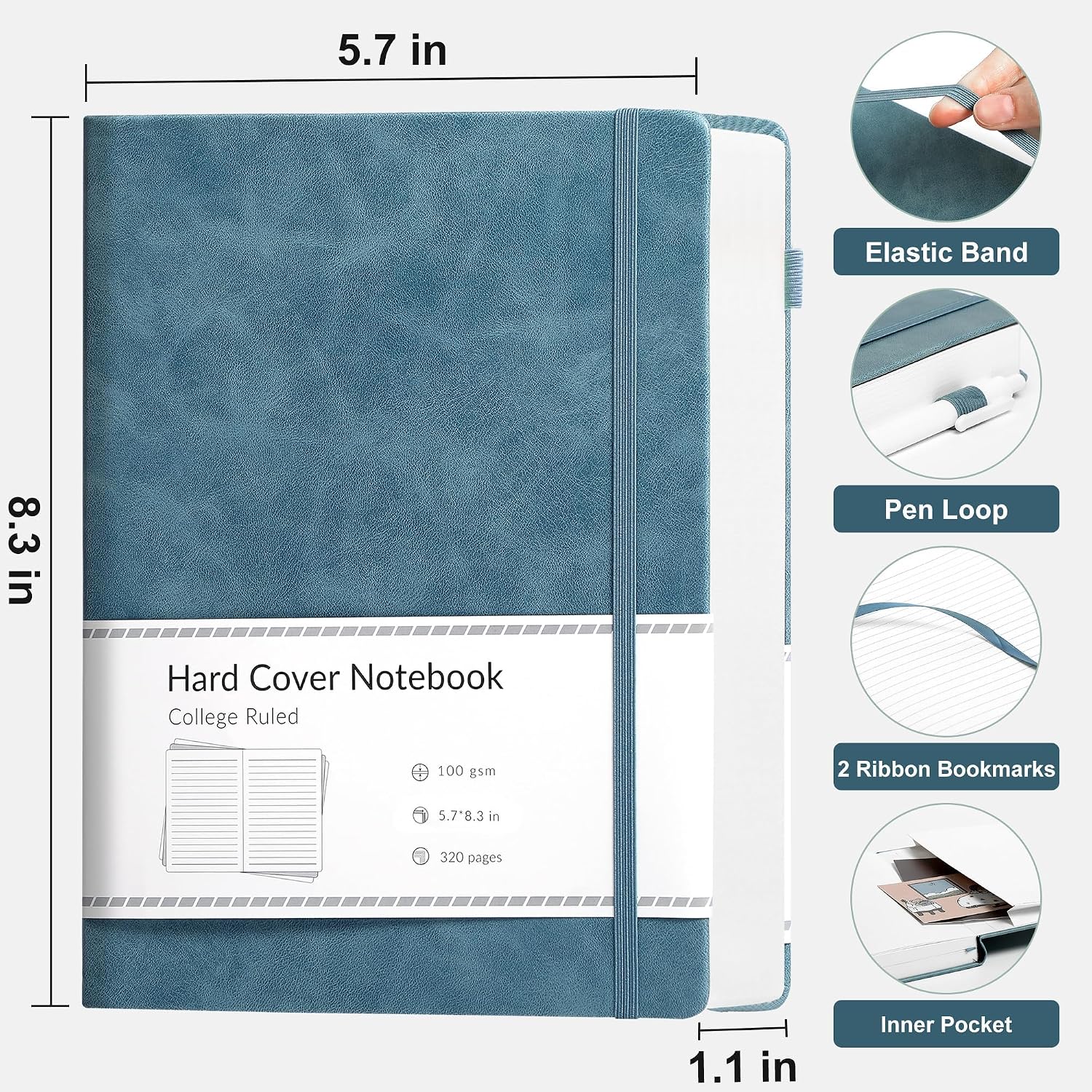 Detalle de CAGIE Journal Notebook, 320 Pages