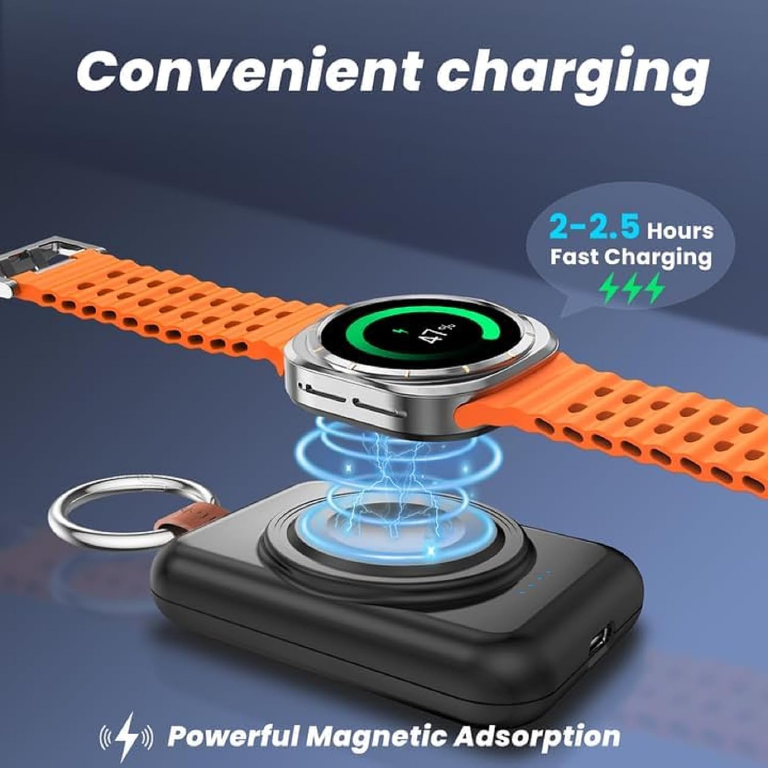 Detalle de ACEQINGSE Portable Charger for Samsung Galaxy Watch 8 (1800mAh) Magnetic Wireless Power Bank