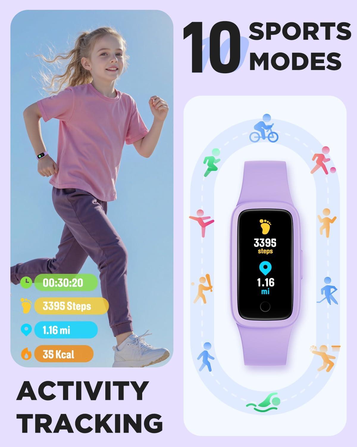 Detalle 2 de BIGGERFIVE Vigor 3 Kids Fitness Tracker 10d