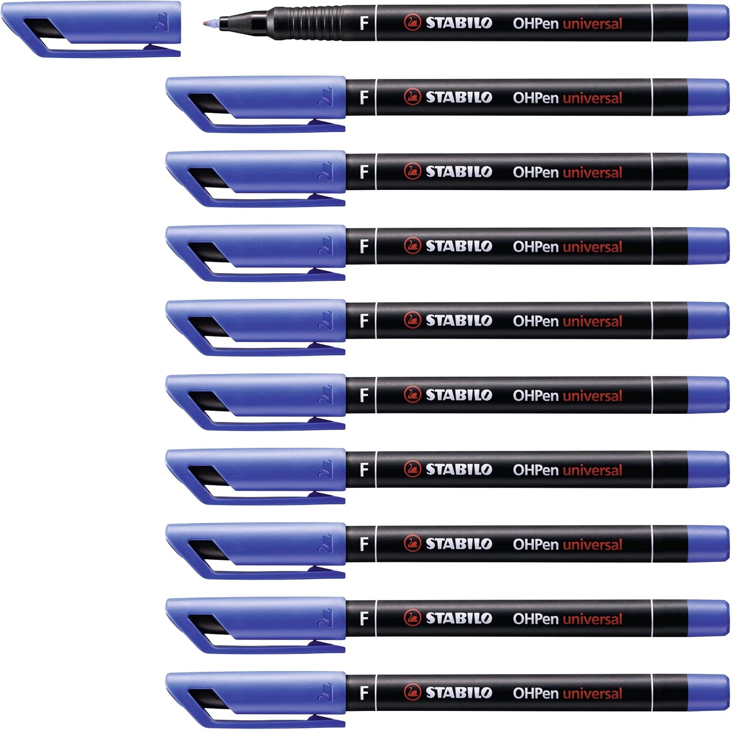 Detalle 2 de STABILO OHPen universal Permanente – Marcatore a tratto medio 1 mm, confezione da 10 in nero