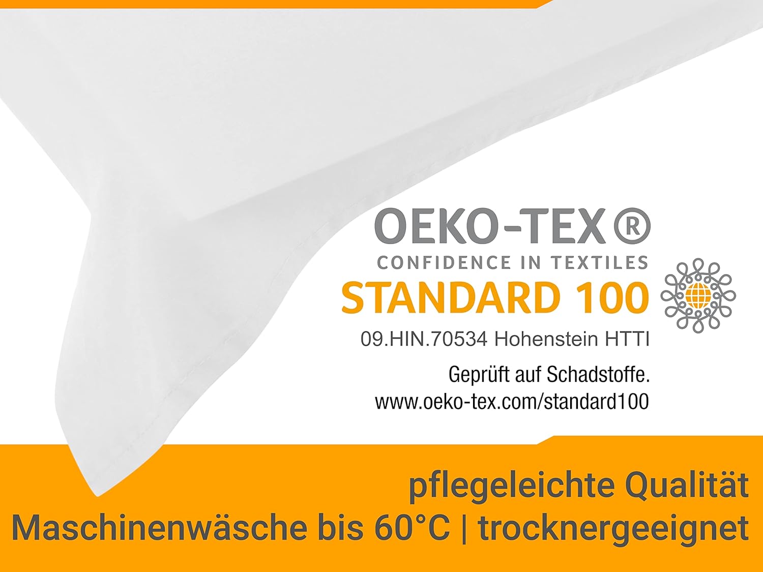 Thumbnail 5 de Npluseins Drap de lit classique sans élastique 150 x 250 cm – blanc