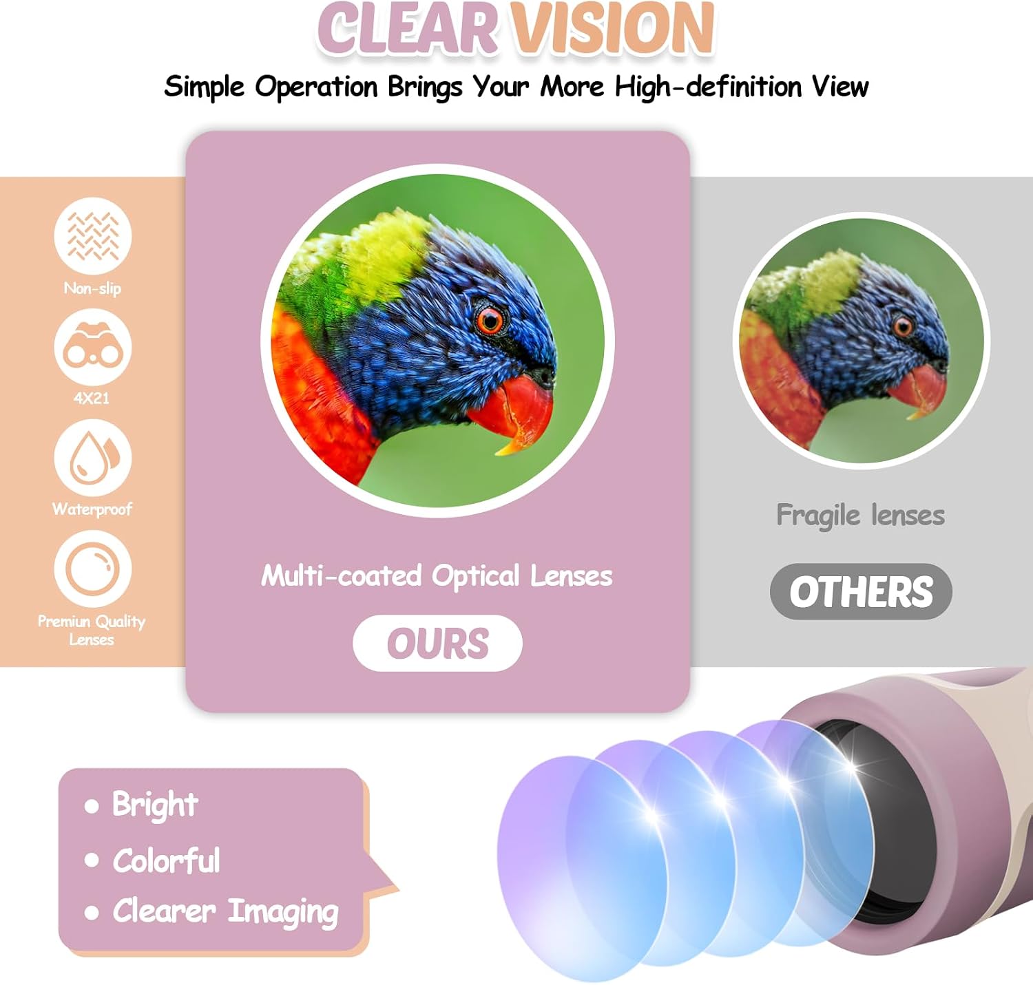 Thumbnail 5 de Binoculars for Kids pink