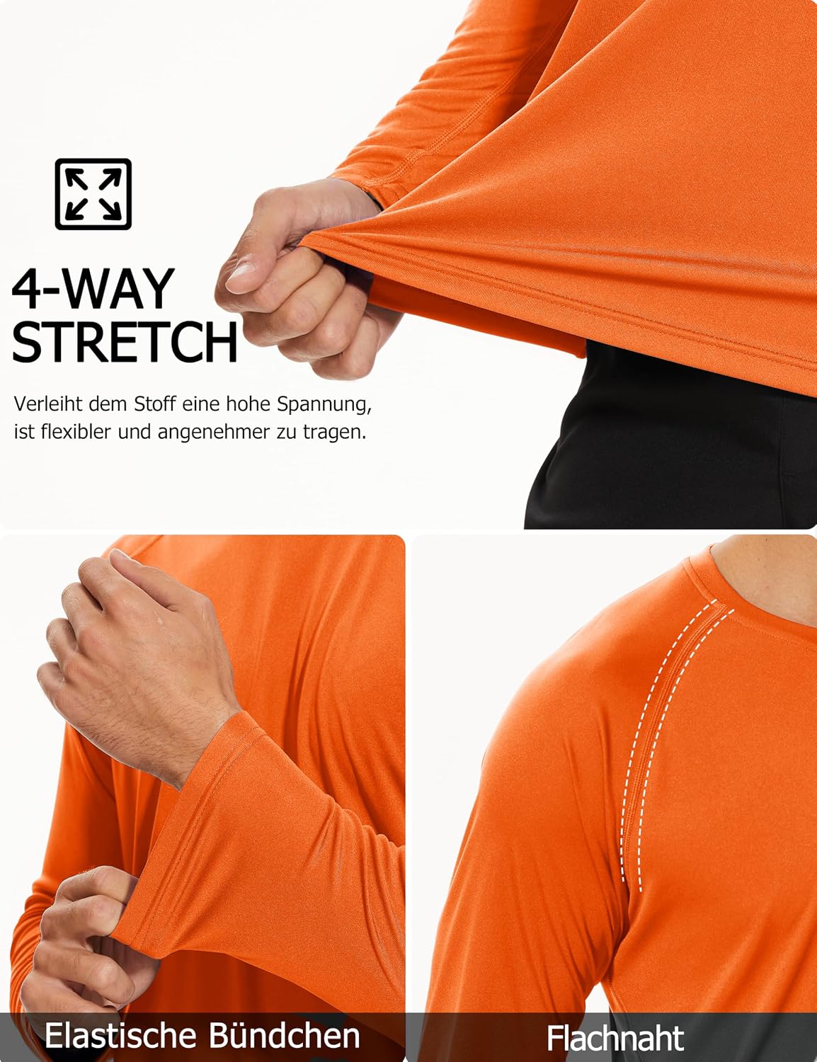 Detalle de TACVASEN Herren UPF 50+ UV-Langarmshirt als Rashguard für Outdoor, Angeln, Schwimmen & Surfen