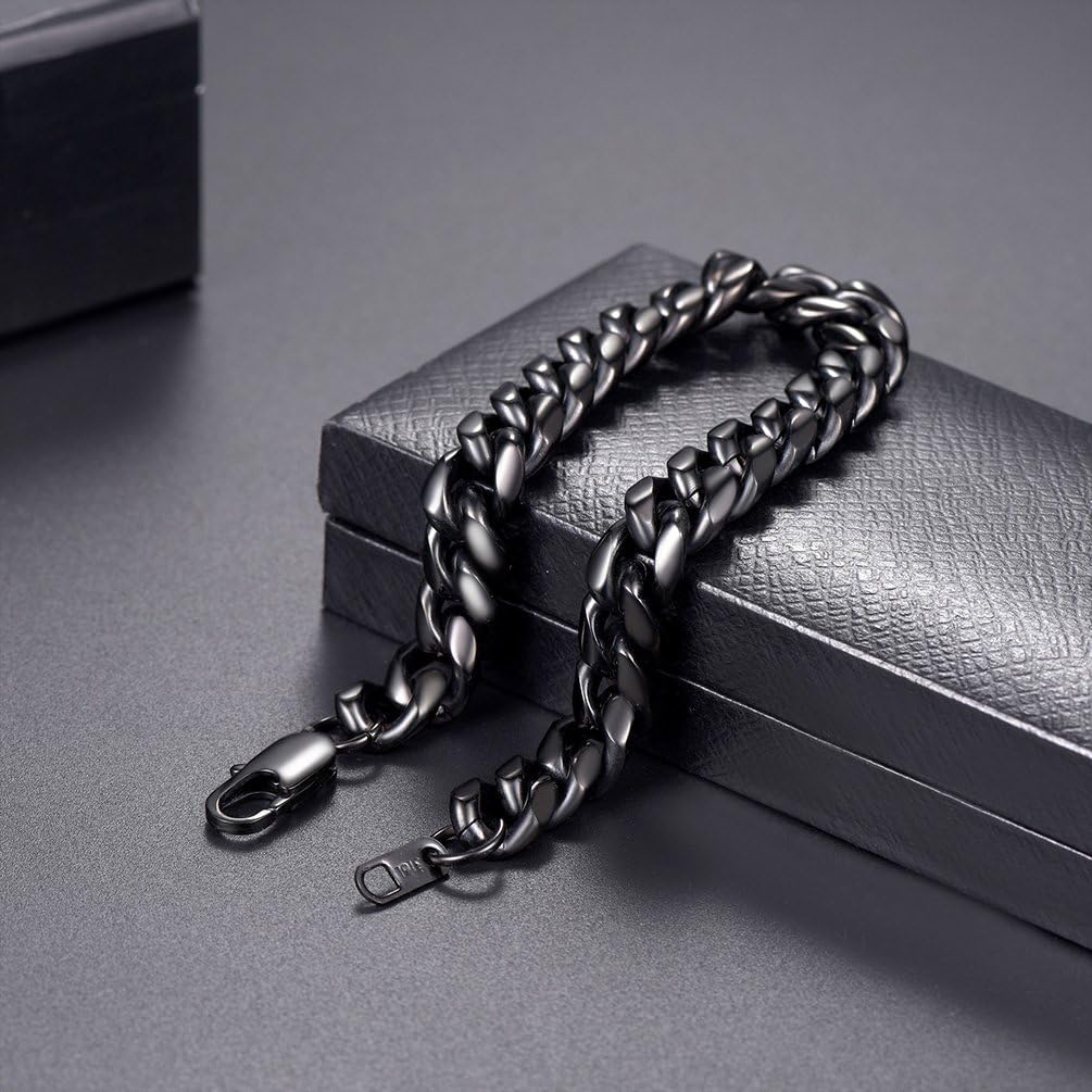 Thumbnail 4 de Bracelet gourmette PROSTEEL en acier inoxydable 316L et plaqué or, maillons cubains