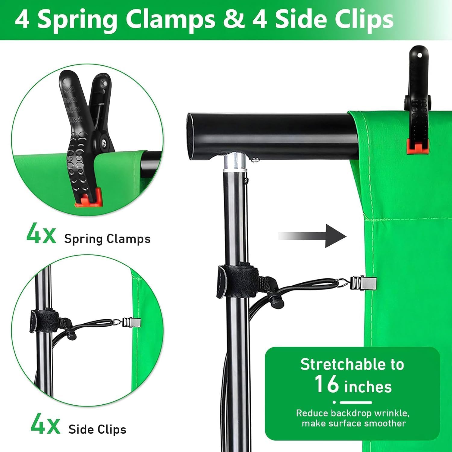 Thumbnail 4 de YZNT Green Screen Backdrop 2 x 3 m for chroma key 🎥