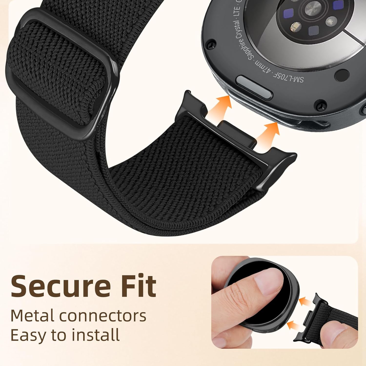 Detalle de Easuny Nylon Stretchy Strap for Samsung Galaxy Watch 8/Classic – 6 Pack