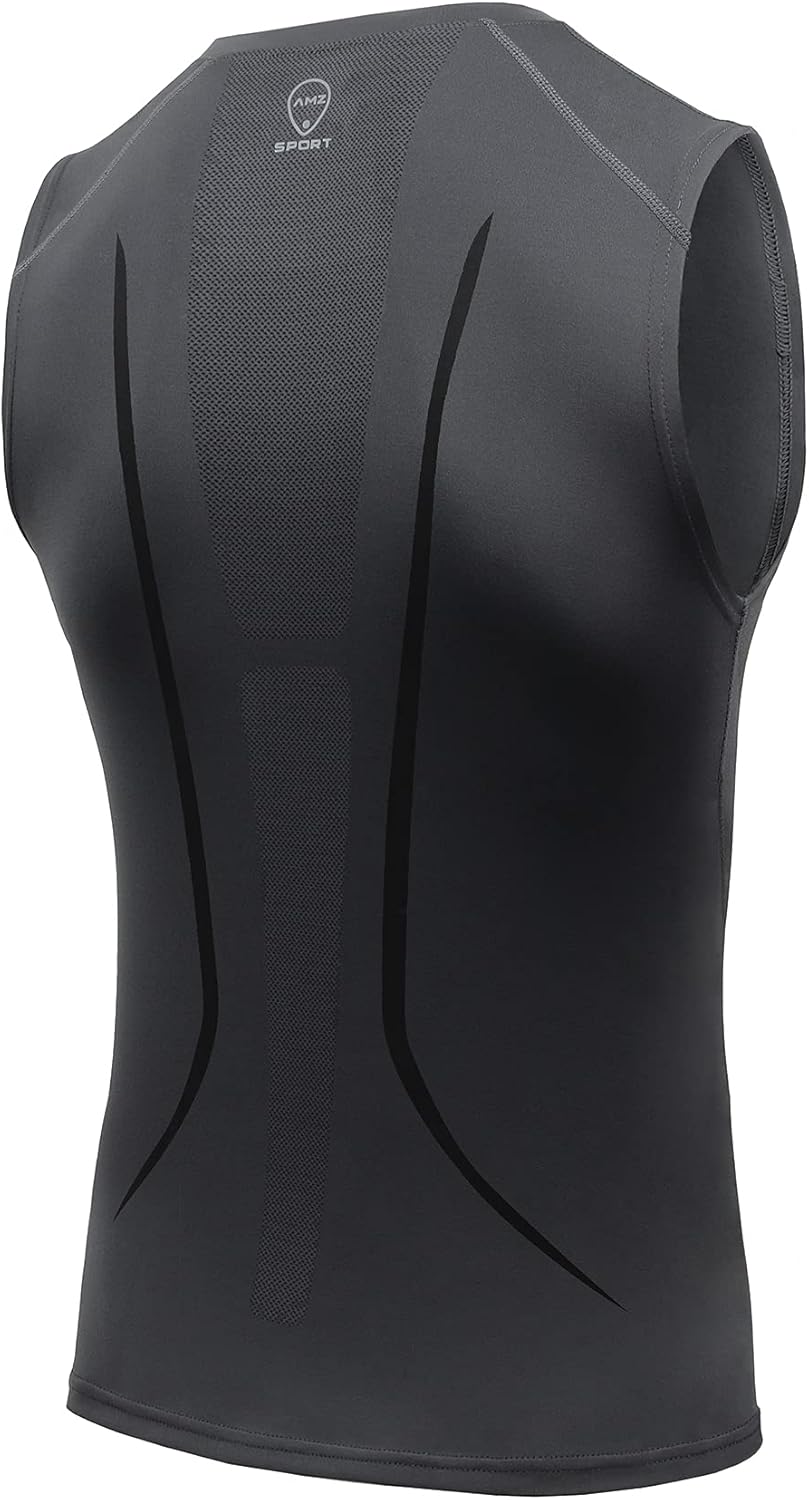 Thumbnail 1 de AMZSPORT Canotta Compression Uomo – maglia senza maniche ad asciugatura rapida per palestra e outdoor