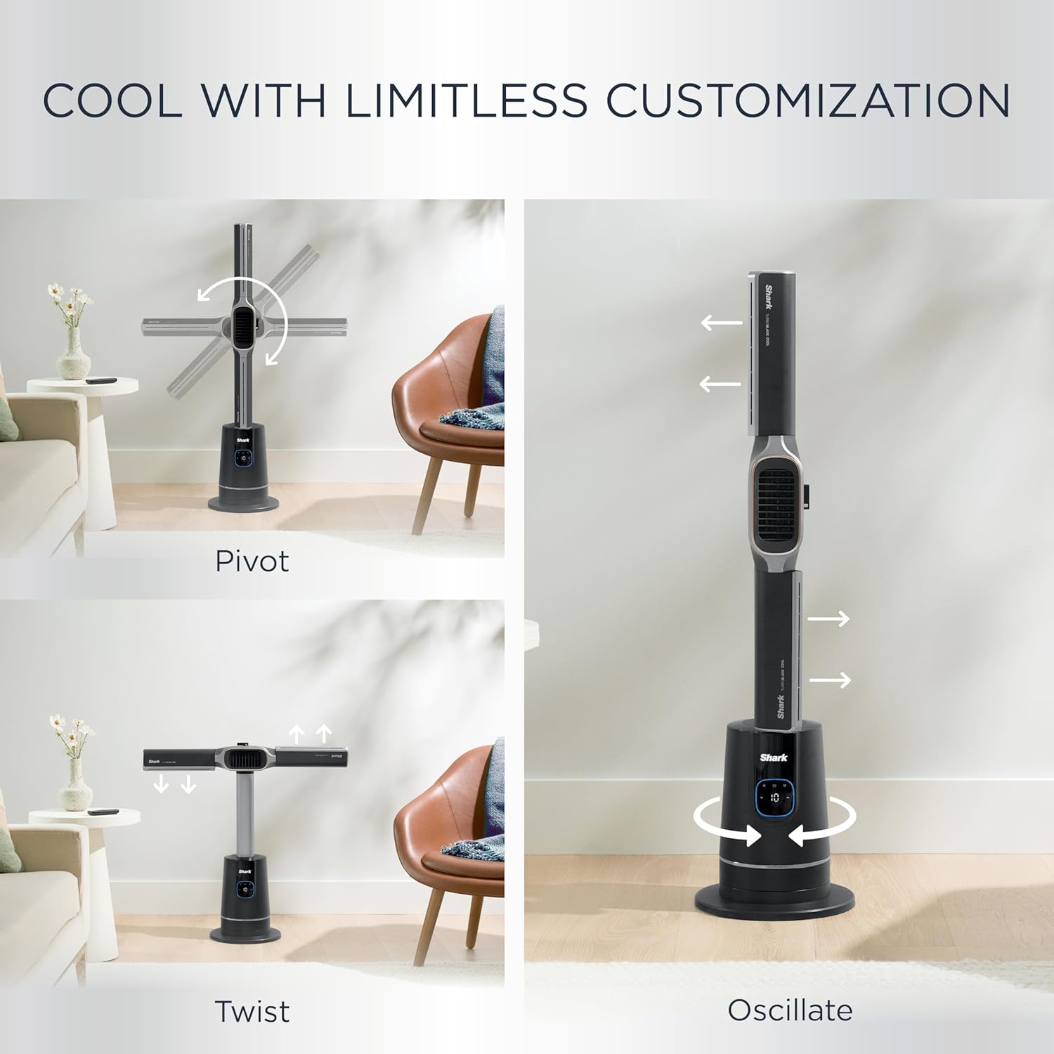 Detalle de Shark TurboBlade Cool + Heat TH202 2‑in‑1 Tower Fan & Heater