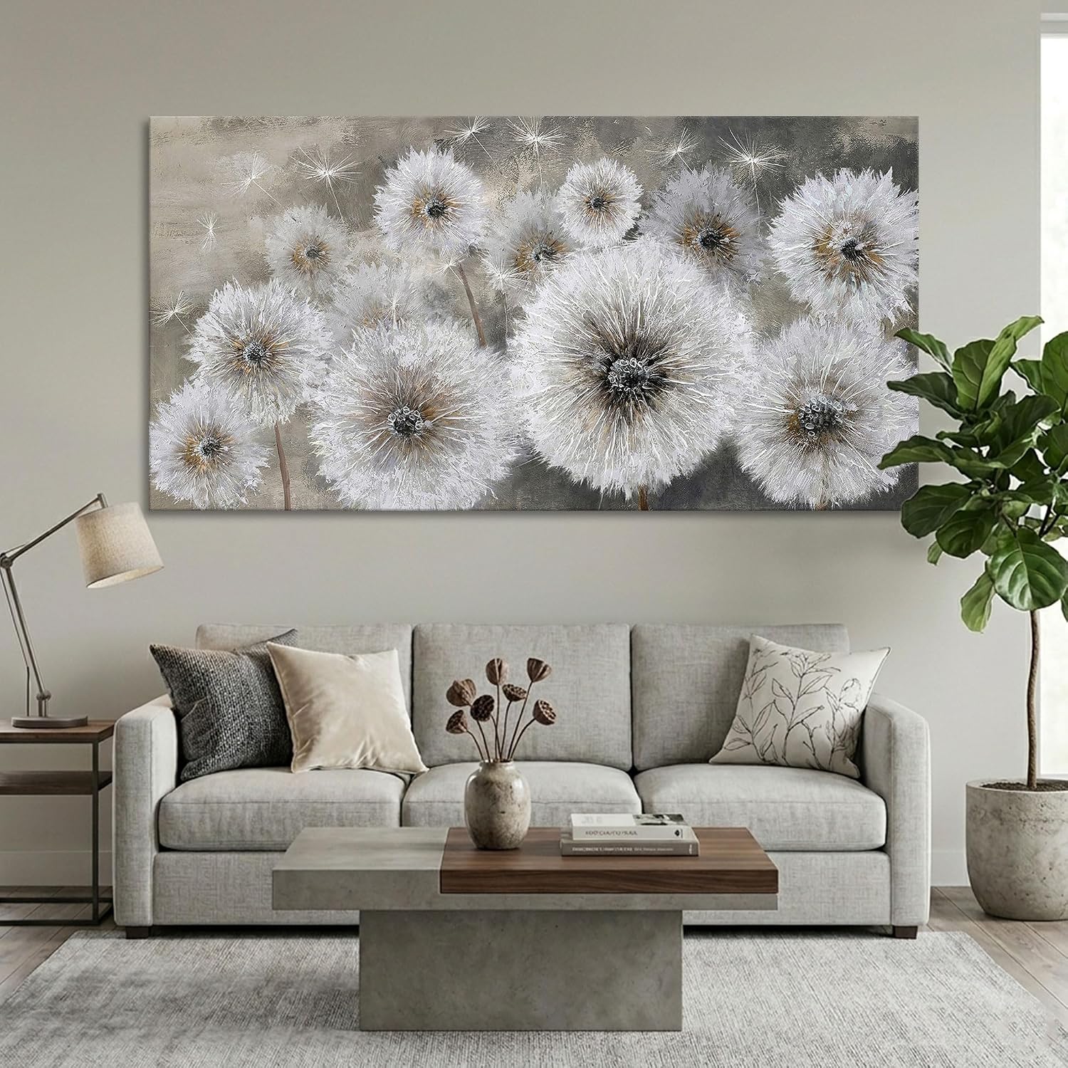 Detalle de Pogusmavi Dandelion Canvas Wall Art 30 × 60 in