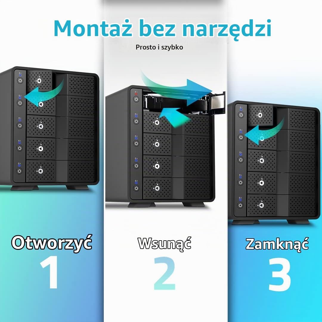 Thumbnail 6 de FANTEC MB-X5U31H, stacja dokująca SATA na 5 dysków, USB-C 10 Gbit/s