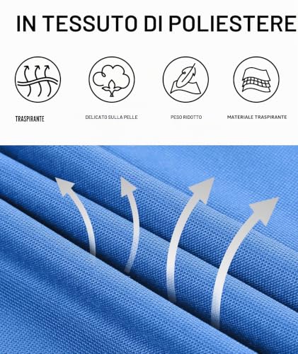 Detalle de JACKETOWN Polo Shirt Uomo Manica Corta: asciugatura rapida, traspirante e versatile per sport e tempo libero (Blu Chiaro, M)