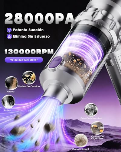 Thumbnail 1 de Ortiny Aspirador de Mano 28000PA: potencia sin cable para coche y hogar