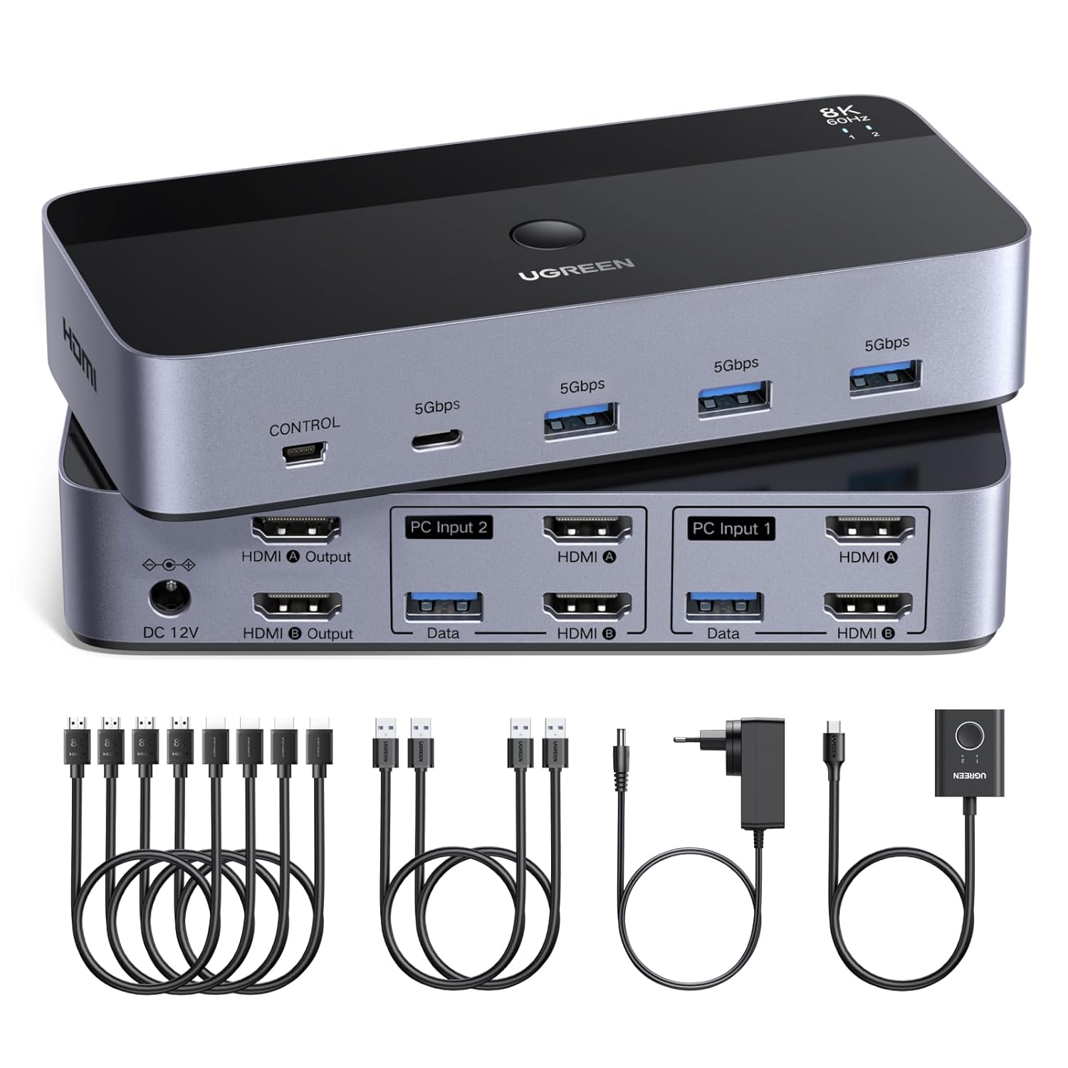 Detalle de UGREEN HDMI KVM Switch 8K60Hz
