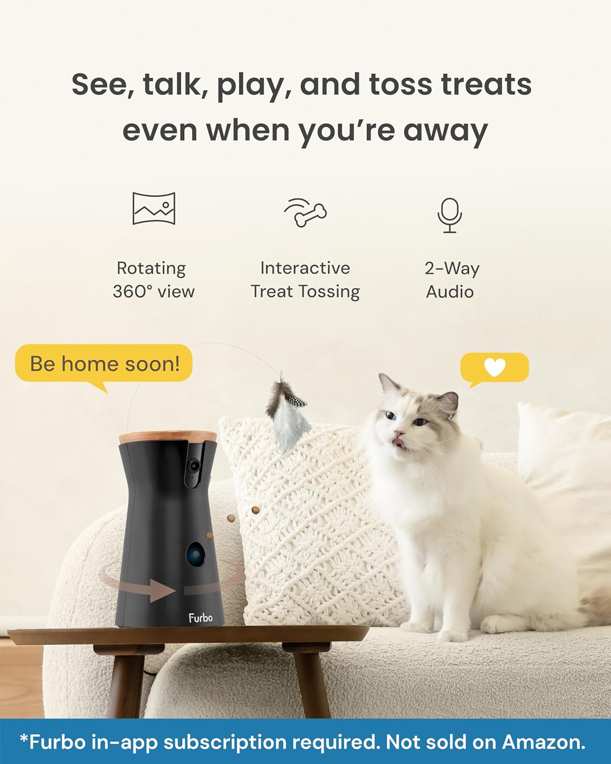 Thumbnail 1 de Furbo 360° Cat Camera with subscription required (3-month commitment to unlock) – smart pet camera, 2-way audio & night vision