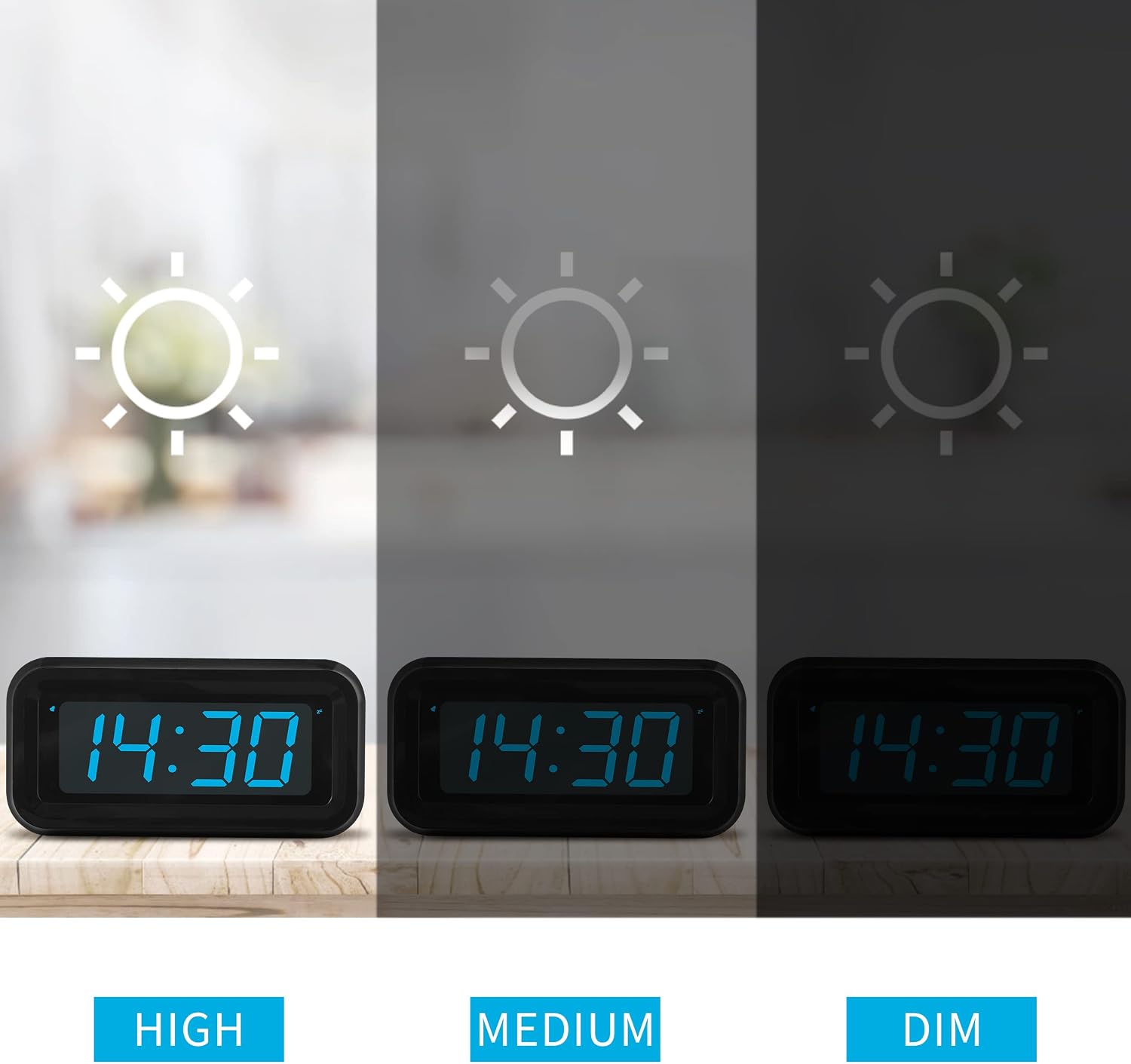 Detalle de KWANWA Digitaler Wecker mit LED 12/24 Std