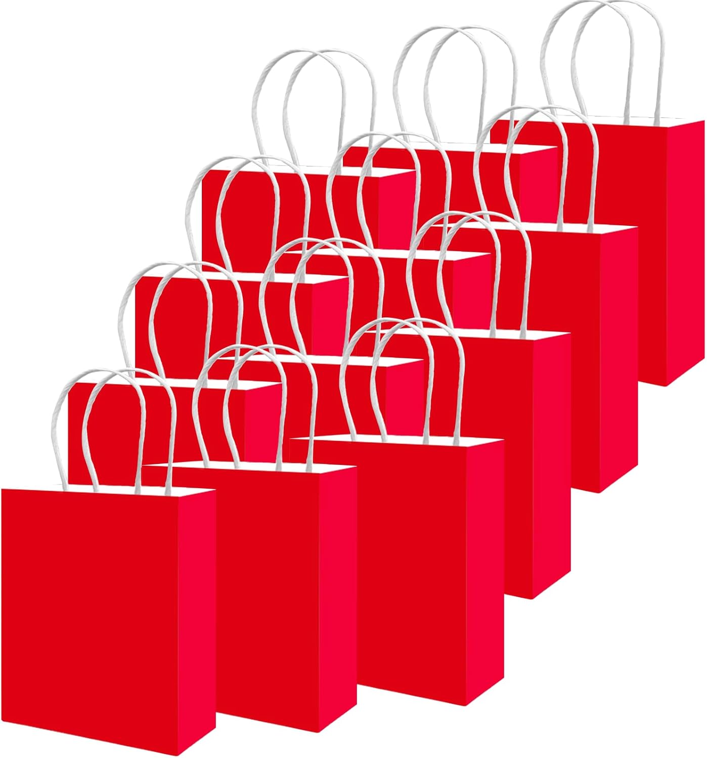 Detalle 2 de Gcardist 50-Pack Red Paper Gift Bags with Handles – Medium, 10.6 x 8.3 x 4.3 inches