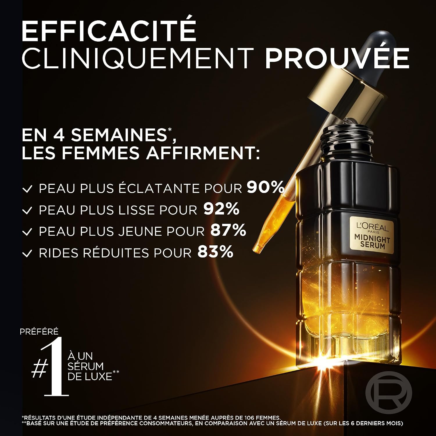 Detalle de L’Oréal Paris Midnight Sérum Age Perfect Renaissance Cellulaire – Soin Visage anti-rides, fermeté et éclat (30 ml)