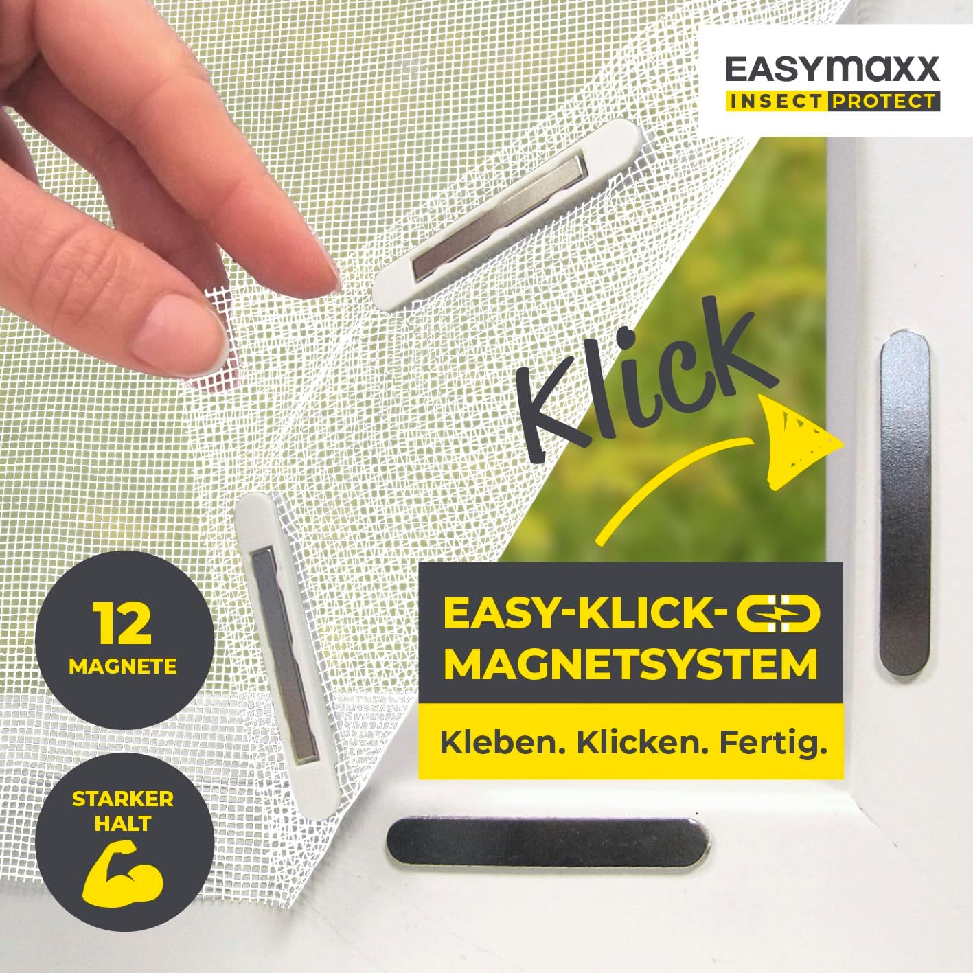 Thumbnail 2 de EASYmaxx Insect Protect Fliegengitter fürs Fenster mit Magnetbefestigung, zuschneidbar bis 130 x 150 cm (weiß)