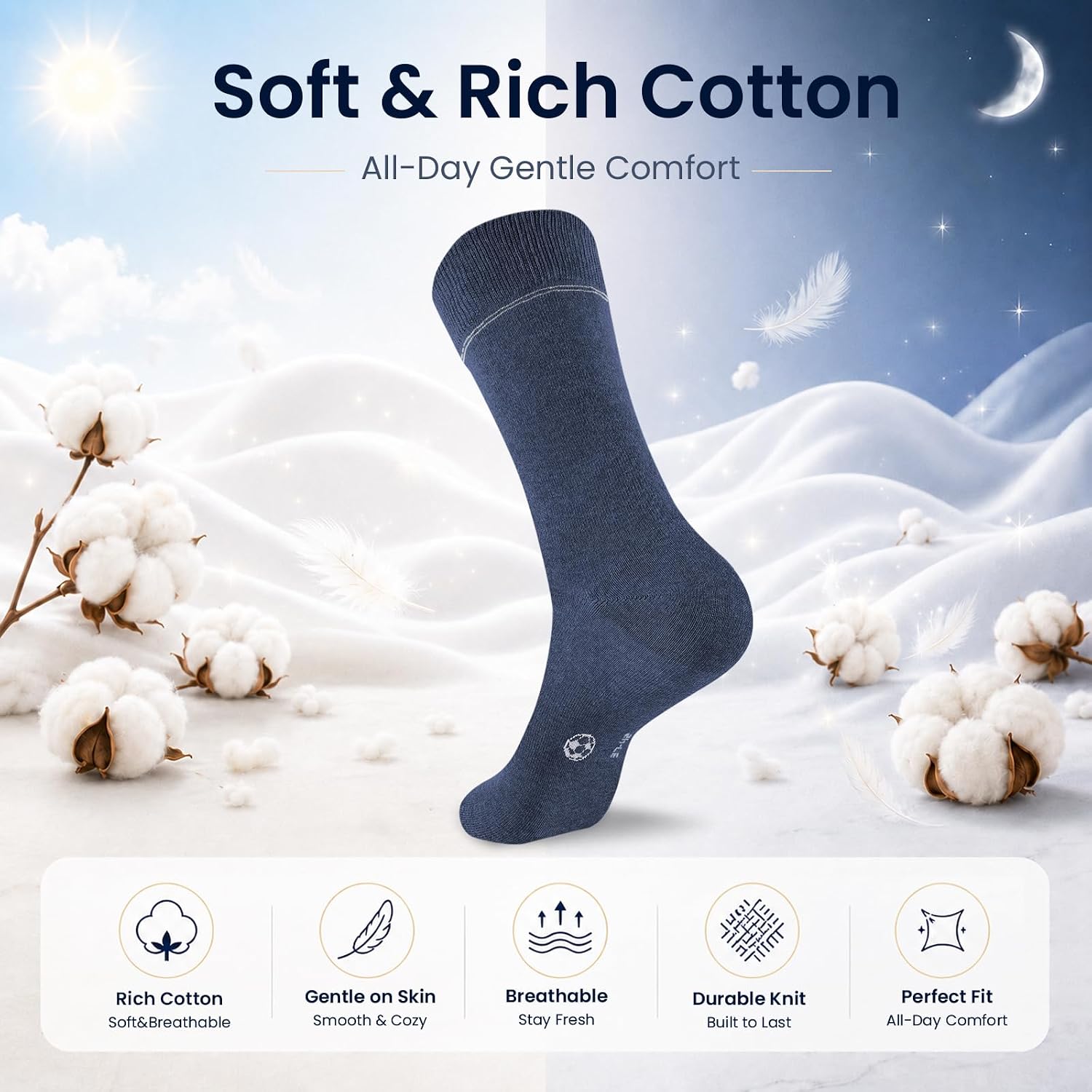 Detalle de Effeet Mens Socks: Cotton Rich Business Socks in 6/12 Pairs