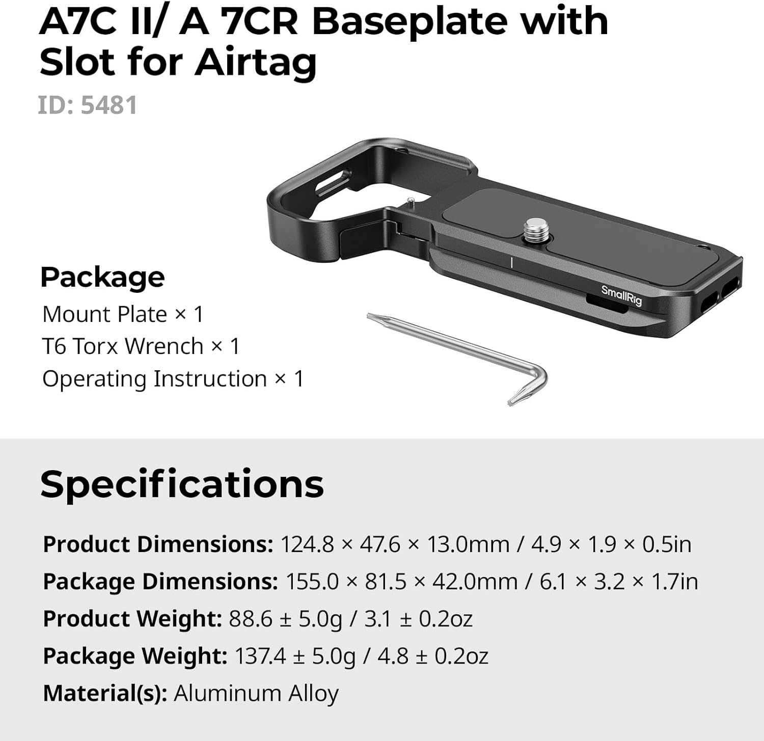 Thumbnail 6 de SmallRig A7C II A7CR Baseplate for Sony