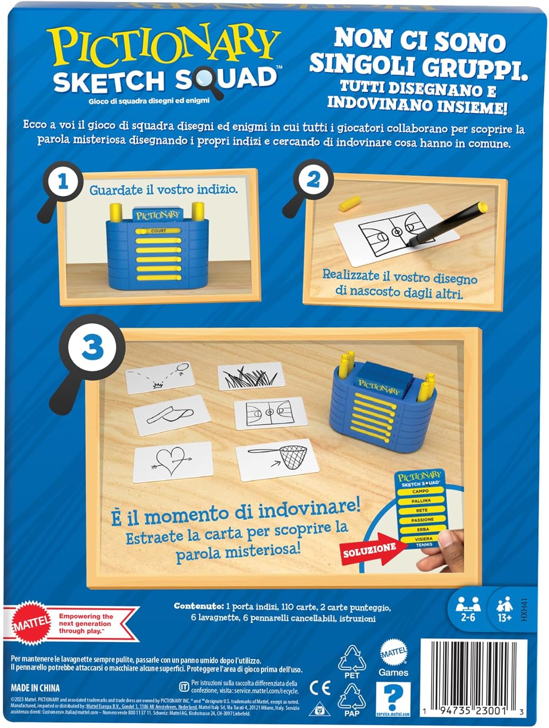 Thumbnail 2 de Mattel Games - Pictionary Sketch Squad: gioco di squadra e disegno cooperativo con lavagnette e porta indizi