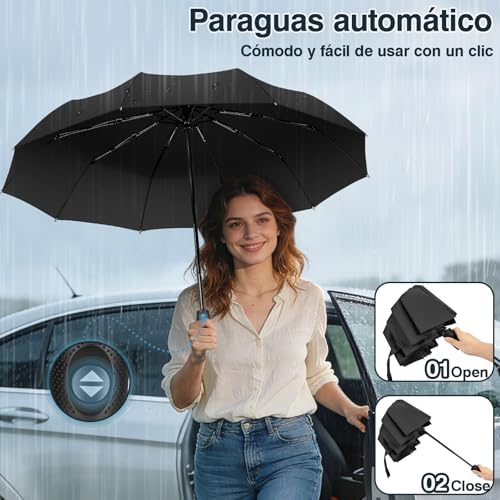 Detalle 2 de ZOMAKE Paraguas plegable antiviento UV 32 cm