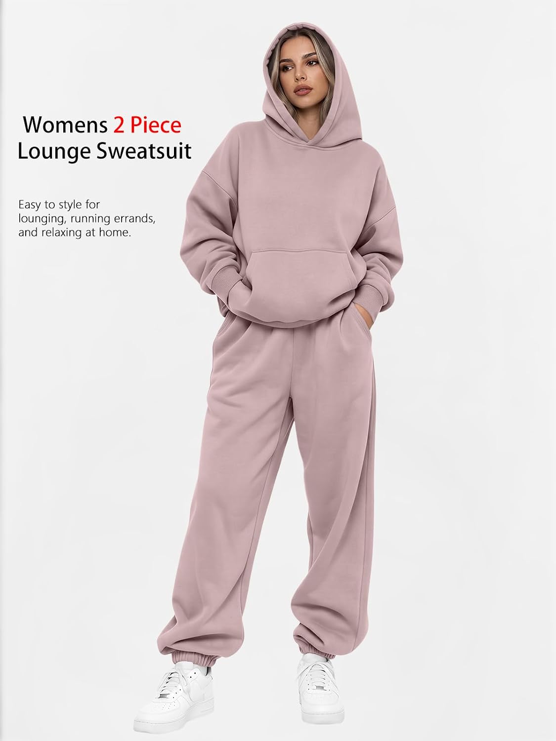 Detalle de AUTOMET Women’s 2-Piece Lounge Hoodie & Sweatpants Set (Plus Size)