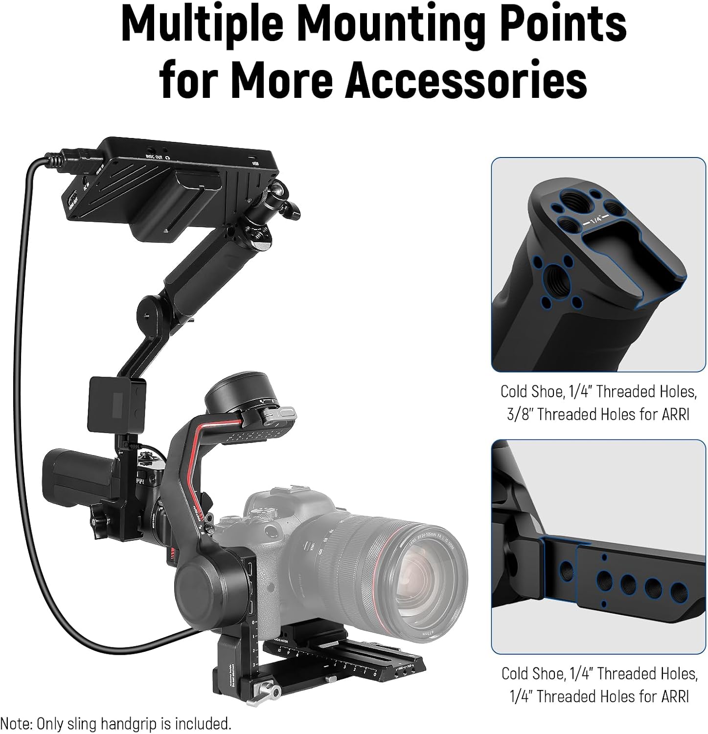 Thumbnail 3 de NEEWER Adjustable Sling Handle Grip for DJI Ronin RS4/RS3 Mini/RS3 Pro/RS2/RSC 2 gimbals (ST49)