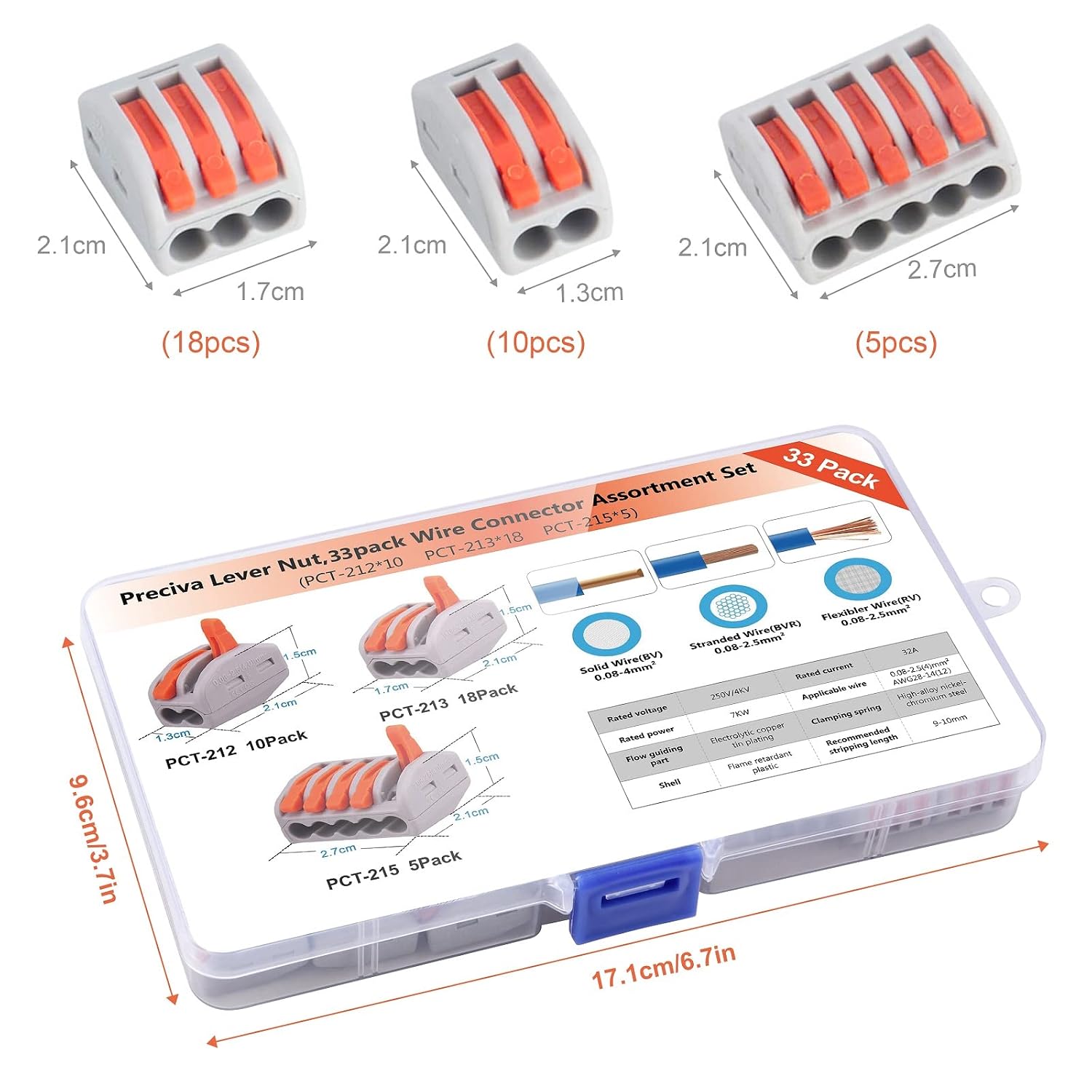Detalle 2 de Preciva 33pcs Compact Wire Connectors Kit