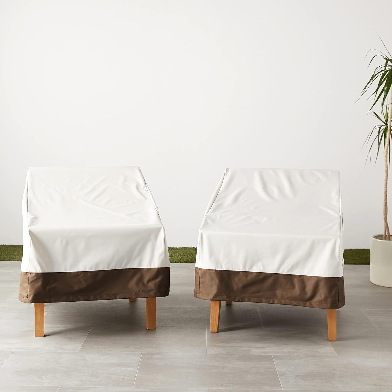 Thumbnail 6 de Amazon Basics Outdoor Lounge Deep Seat Garden Furniture Cover – 1 Seater, Set of 2 (Beige)