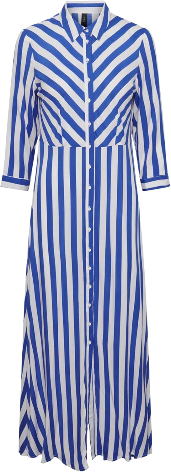 Detalle de YAS Female Kleid YASSAVANNA mit Kent-Kragen und Frontknopfleiste