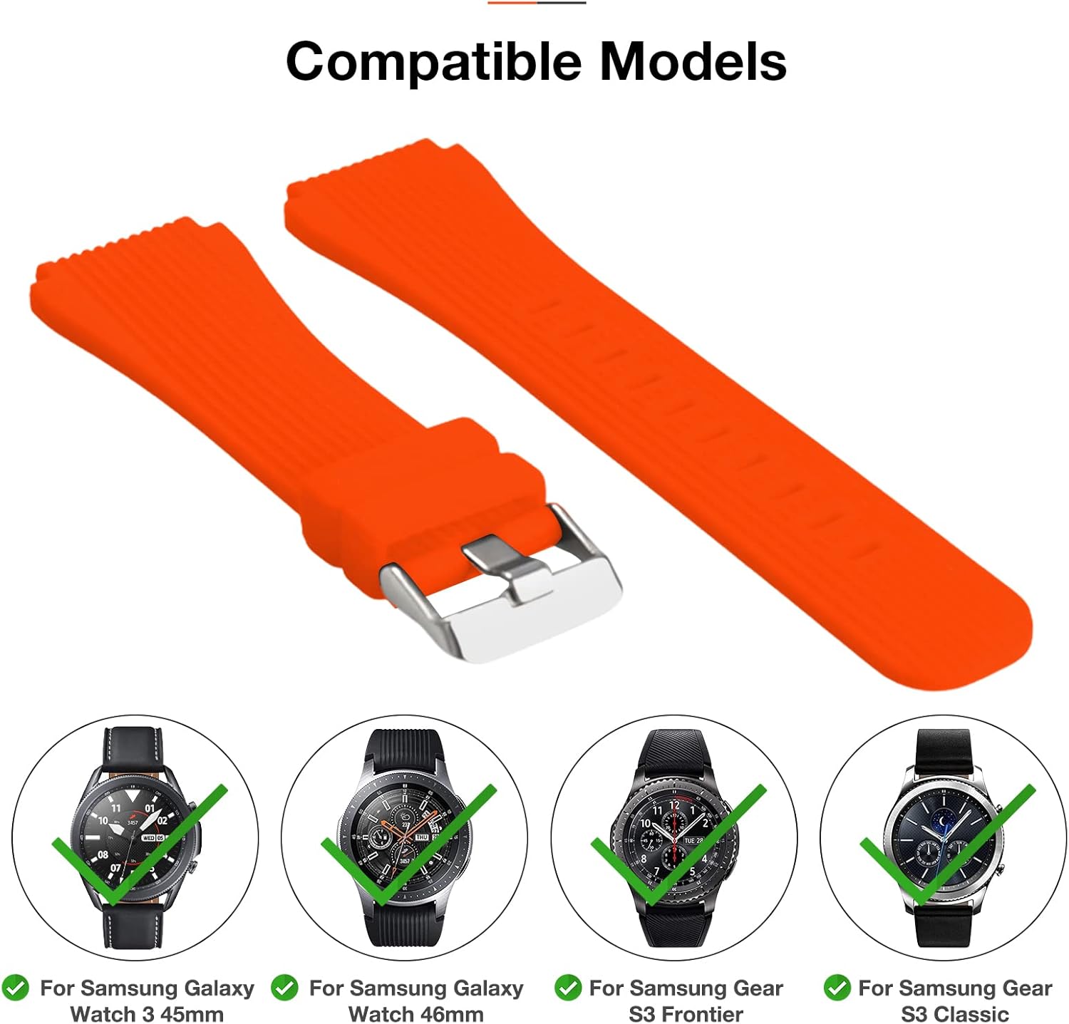 Thumbnail 1 de YHC soft silicone watch strap for Samsung Galaxy Watch 46mm / Gear S3 / Watch 3 45mm (22mm)