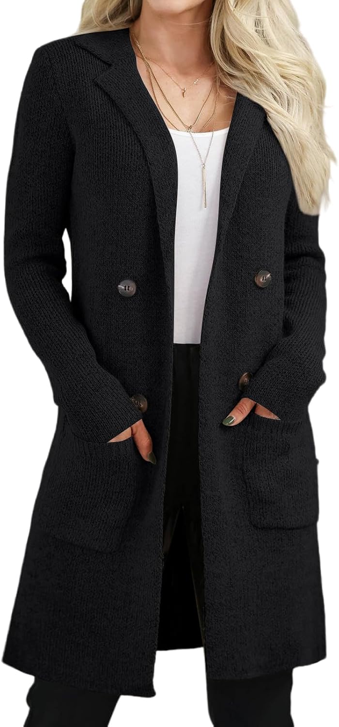 Detalle de VIMPUNEC Open Front Long Cardigan with Pockets
