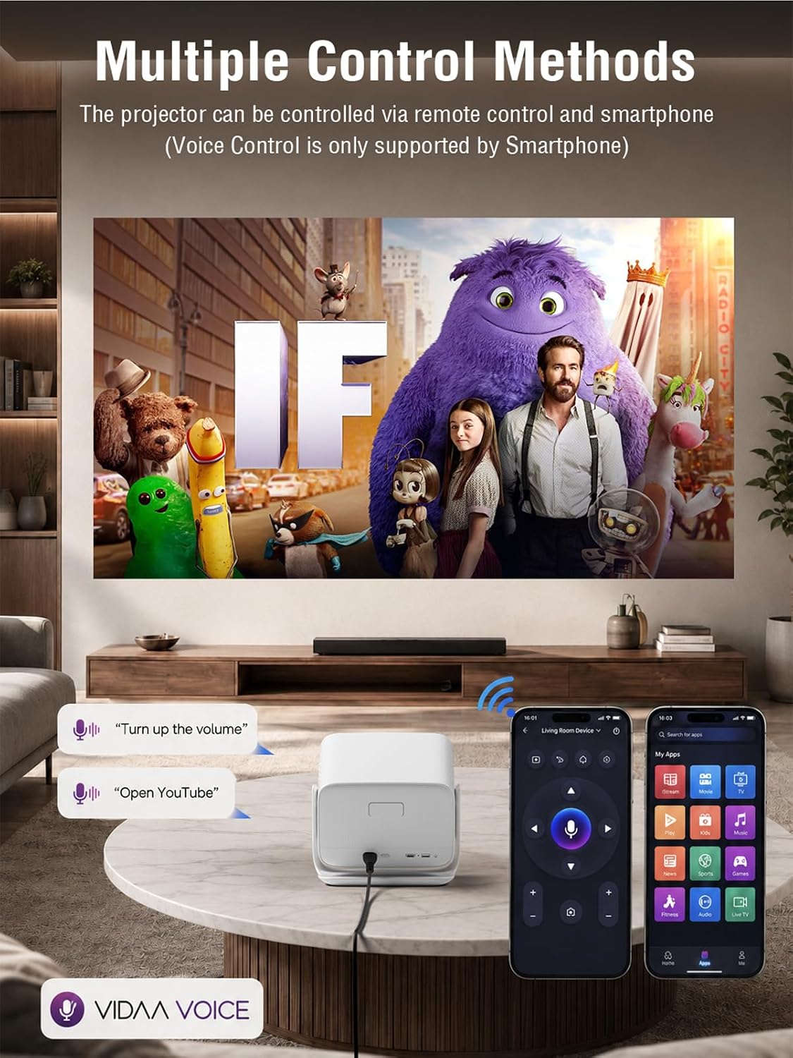 Detalle 2 de XuanPad smart projector with 42W Dolby Audio