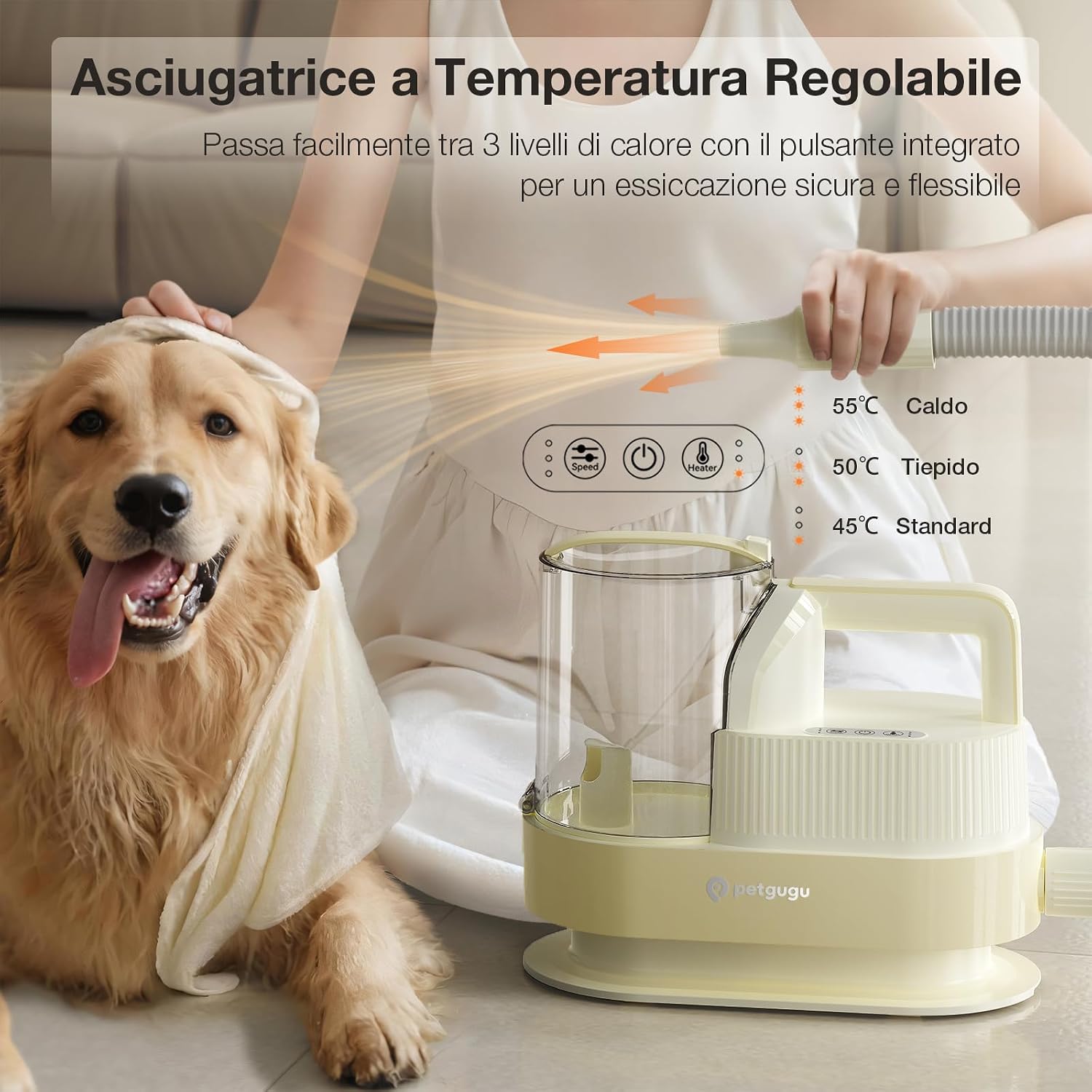 Detalle de PETGUGU M1 Pro Tosatrice con Aspirazione 11000Pa