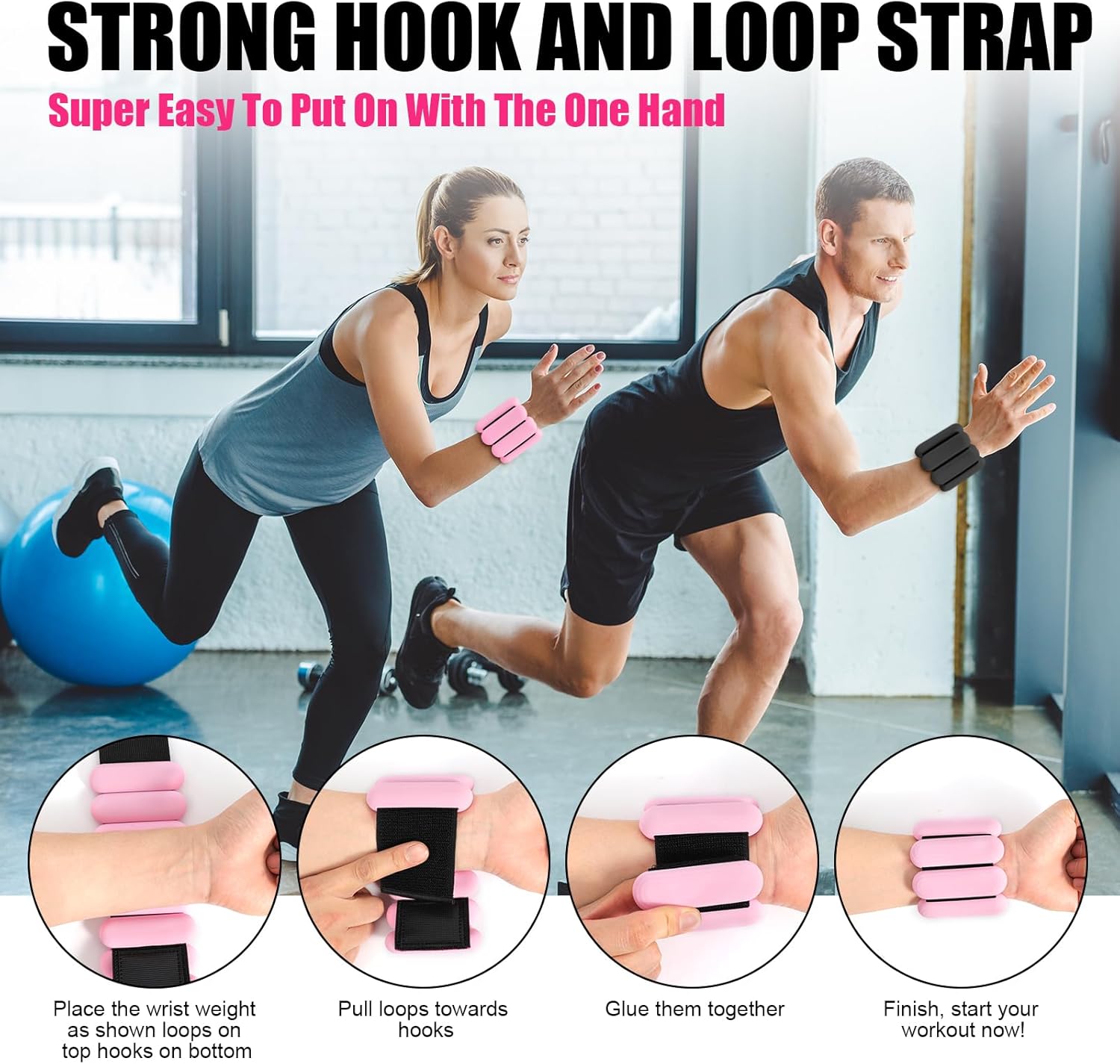 Thumbnail 5 de Wrist & Ankle Weights for Women – Adjustable 1lb Each Silicone Set of 2 (with carrying bag)