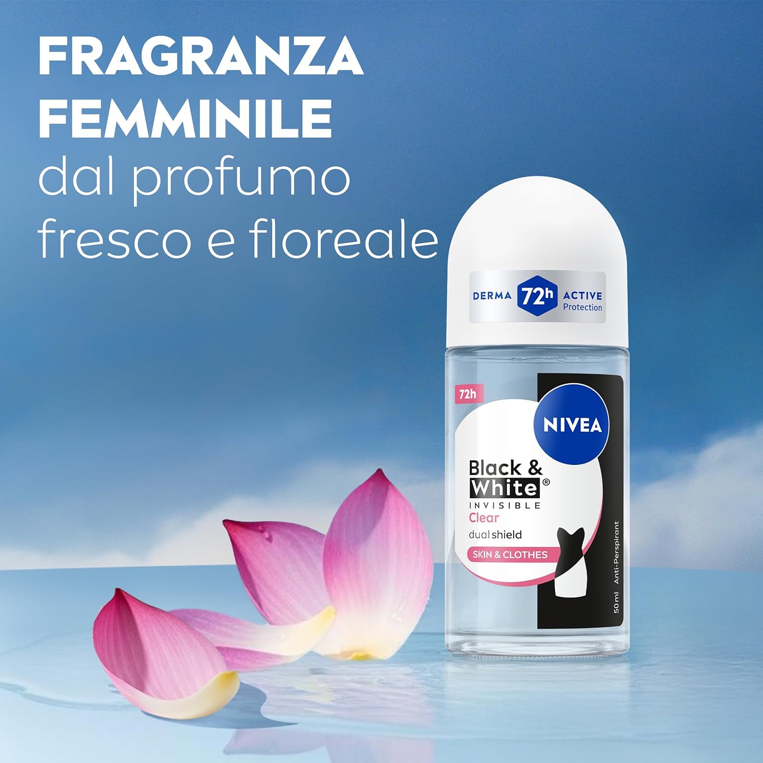 Thumbnail 6 de NIVEA Black & White Invisible Original Roll-on – Deodorante antitraspirante donna 5 x 50 ml