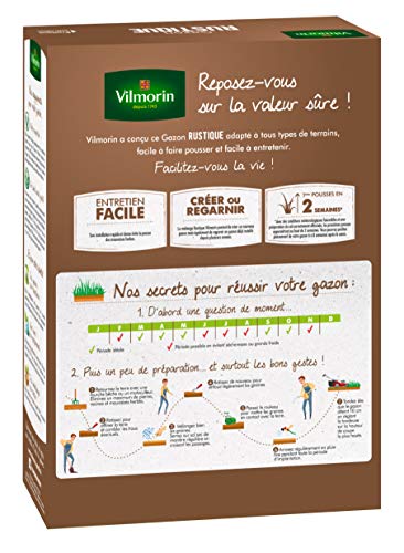 Detalle de Gazon Rustique VILMORIN - Robuste et esthétique, 1 kg, Vert