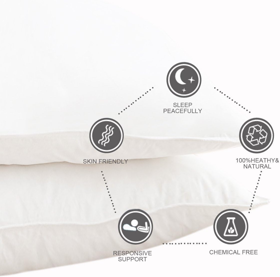 Detalle de HOMEFOUCS down and feather pillows 58 x 74 cm