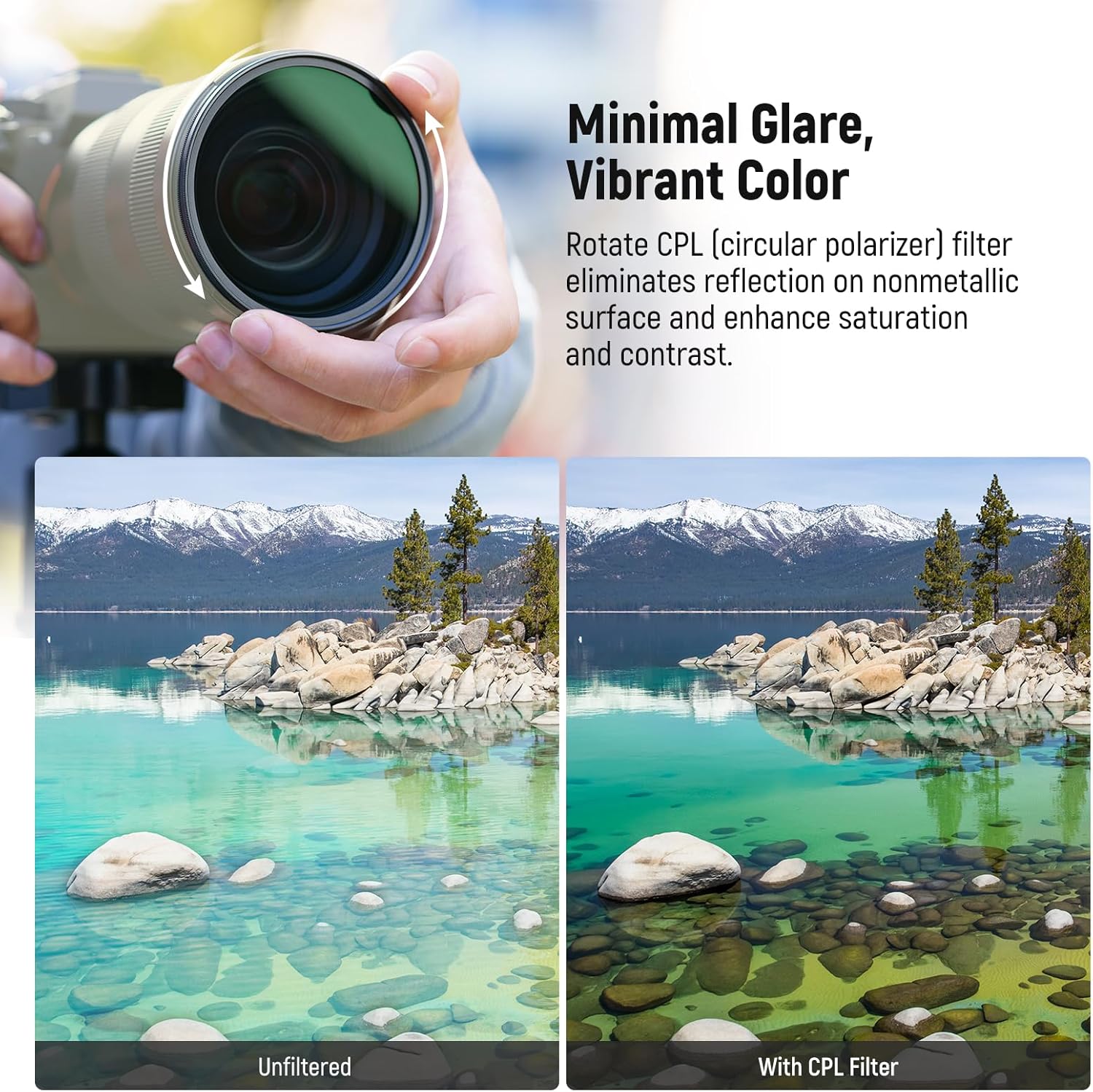 Thumbnail 2 de Neewer 82mm CPL + Black Diffusion 1/4 Filter Set (2 Pack) for Camera Lenses