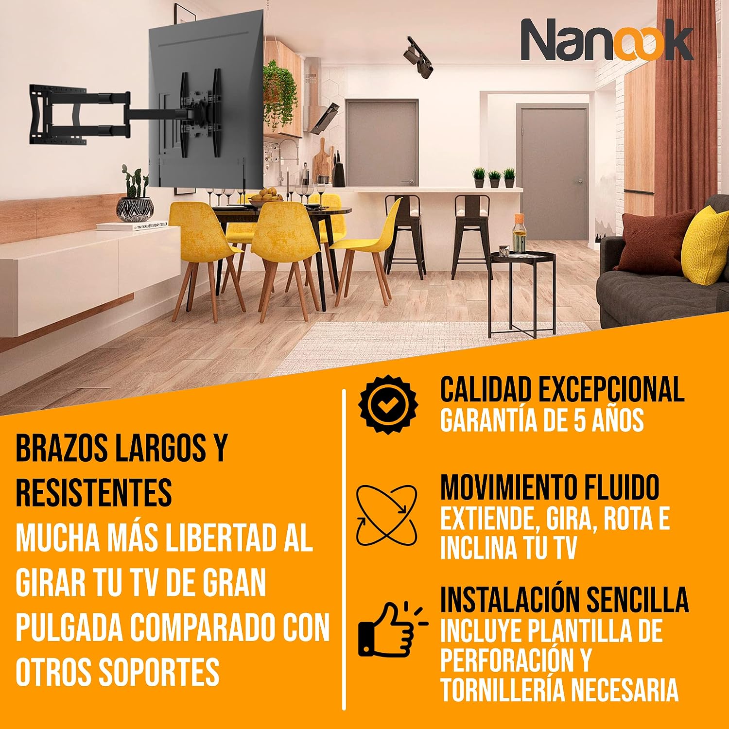 Thumbnail 2 de Nanook 2080 soporte de TV brazo largo
